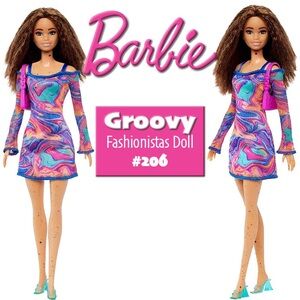 Barbie Groovy Fashionistas Doll #206 with Colorful Dress